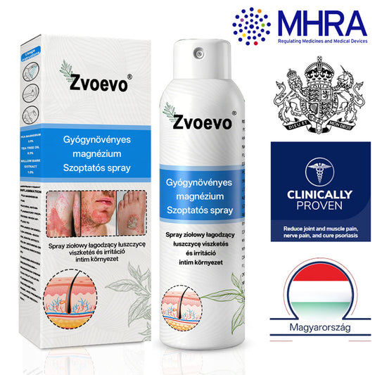 ✅ Hivatalos bolt: Zvoevo® Magnéziumos gyógynövényes spray pikkelysömörre ⚕️ MHRA tanúsítvánnyal (enyhíti a pikkelysömört, ekcémát, kezeli pattanásokat, szemölcsöket, javítja bakteriális fertőzéseket, csökkenti ízületi és neuropátiás fájdalmakat)-1