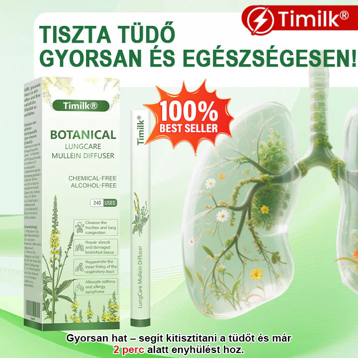 Timilk® gyógynövényes tüdőápoló ökörfarkkóró (Mullein) diffúzor
