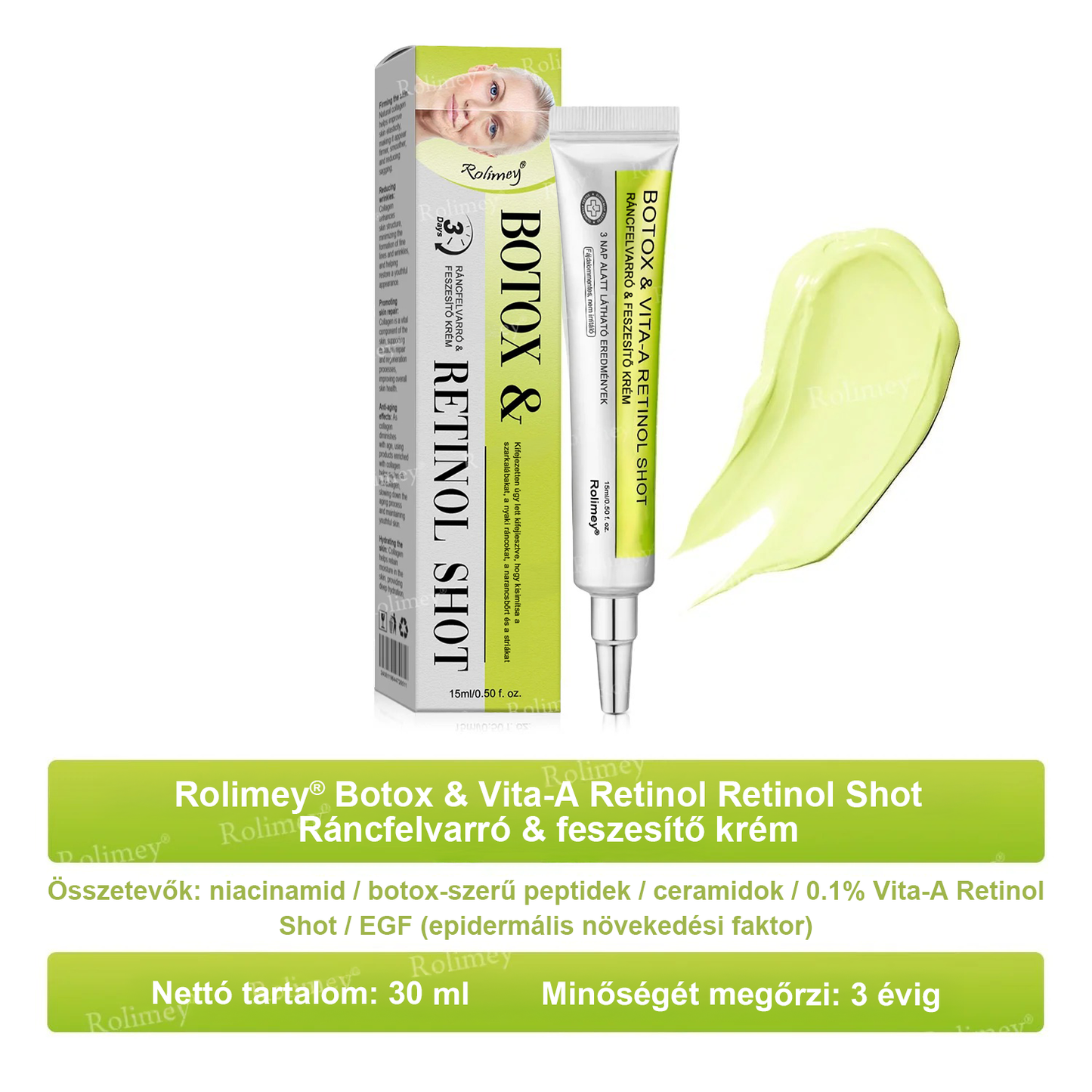 ⏰Rolimey® Botox & Vita-A Retinol Shot ráncfeszesítő krém ⏰ Utolsó nap! 70% kedvezmény