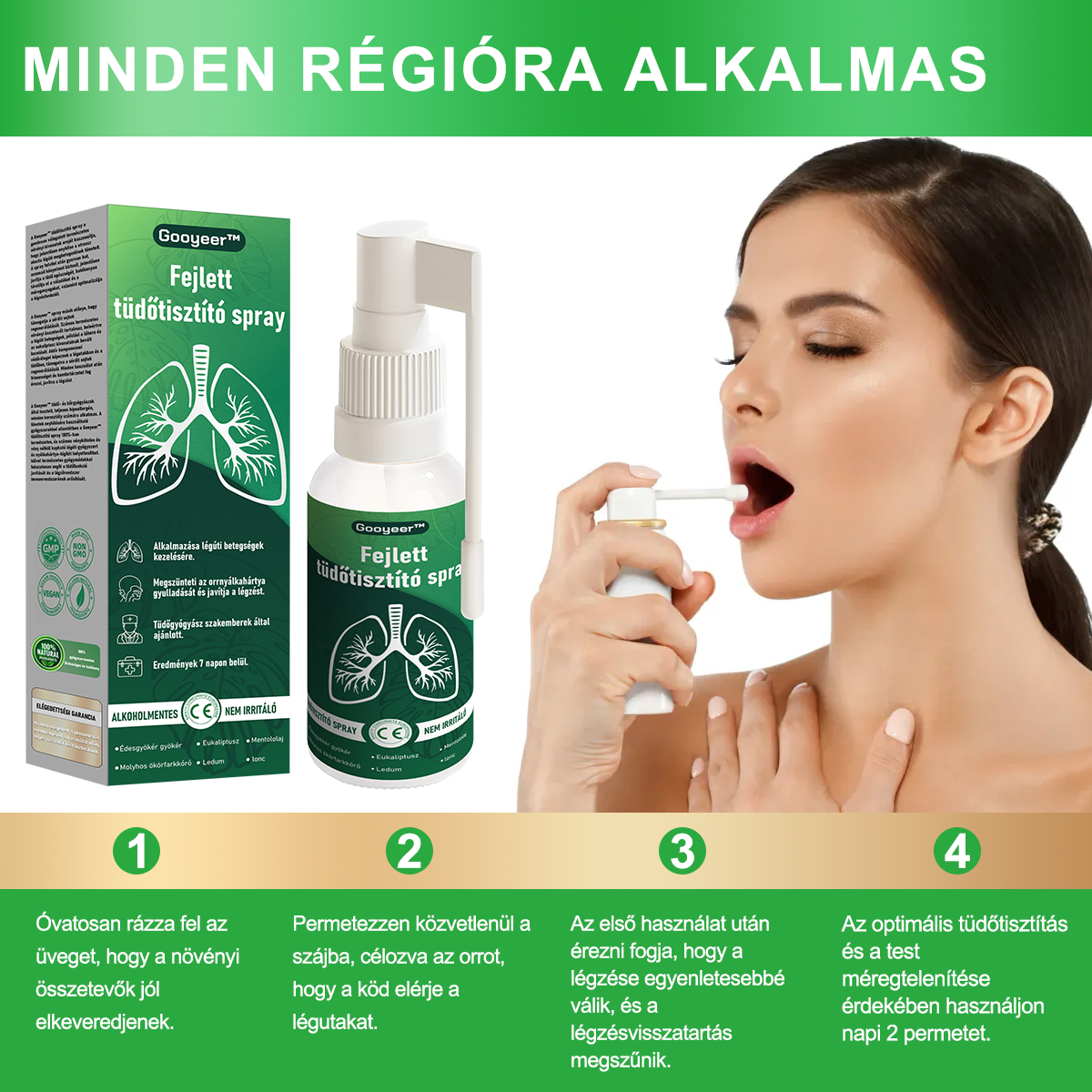 🌿𝐆𝐨𝐨𝐲𝐞𝐞𝐫™ Fejlett Tüdőtisztító Spray -Támogatja a tüdő, a hörgők és az orrmelléküregek egészségét, elősegíti a légzőrendszer egészségét és a könnyebb légzést