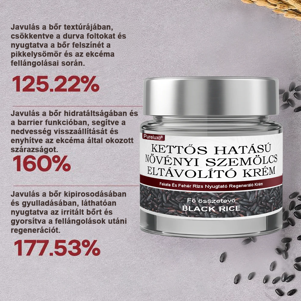 ✨ Pureluxo® Fekete Rizses Bőrregeneráló Krém 👨‍⚕️ (Szemölcsök, bőrkinövések, foltok és hiperpigmentáció kezelésére)